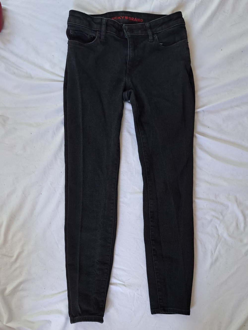 Lucky Brand Women's Low Rise Skinny Black Stretch Jeans Indie Emo Goth Size 4 27